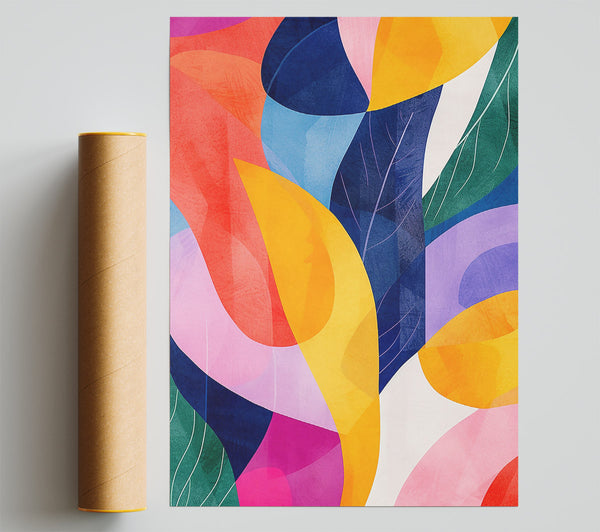 Yellow Abstract Shapes Giclee Print