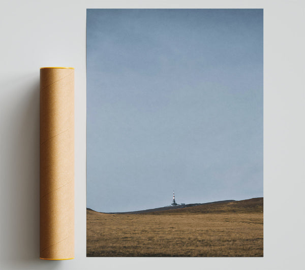 Gray Sky Over Grassland Print