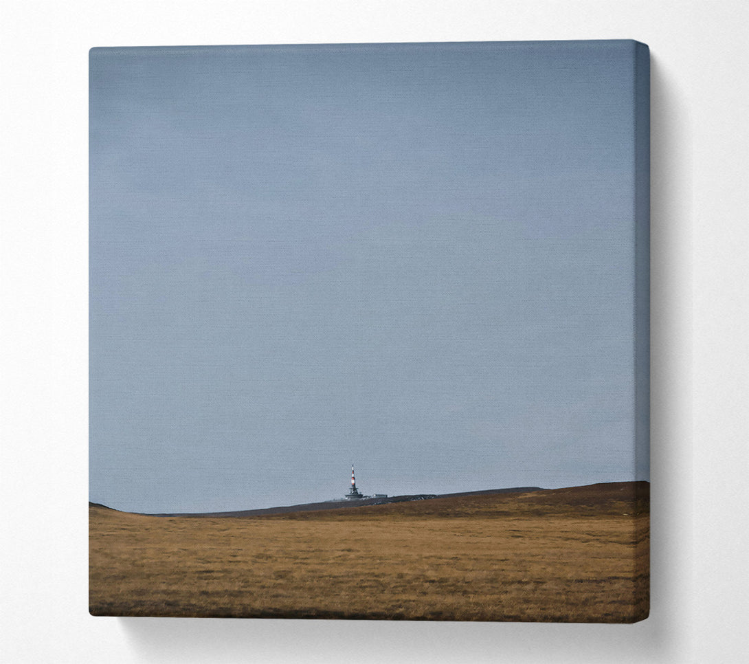  A Canvas Print of Gray Sky Over Grassland Canvas Wall Art
