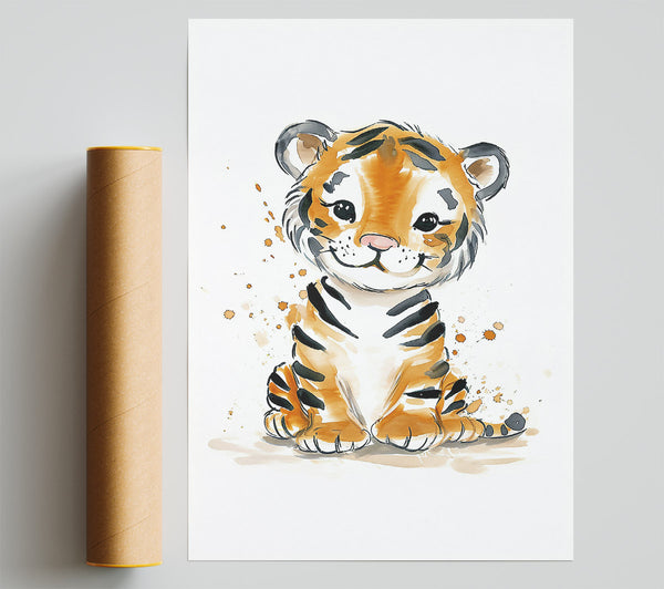 Orange Stripe Cub Poster
