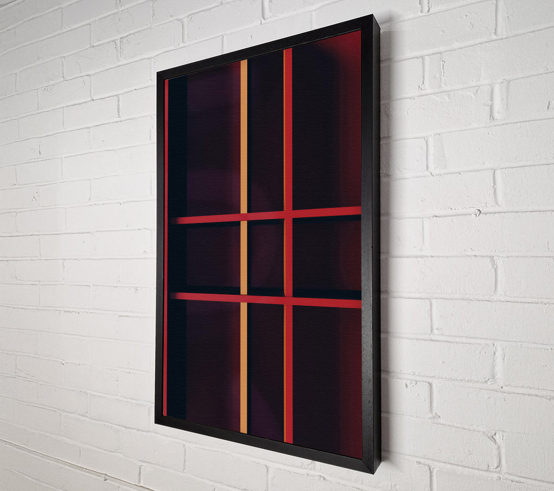  A Canvas Print of Crimson Grid Lines Canvas Print