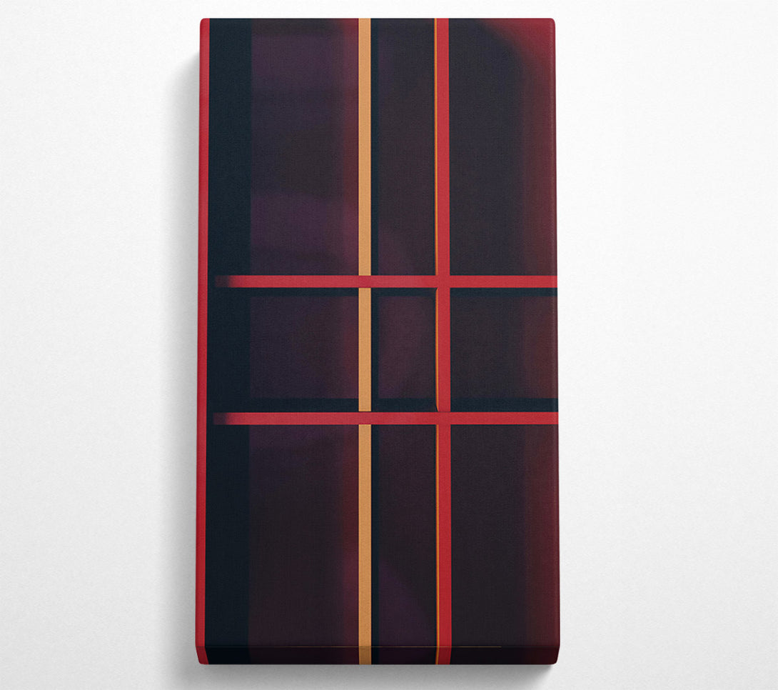  A Canvas Print of Crimson Grid Lines Canvas Print