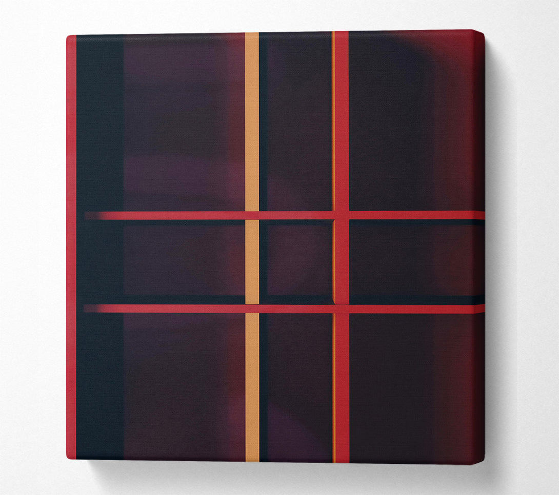  A Canvas Print of Crimson Grid Lines Canvas Print
