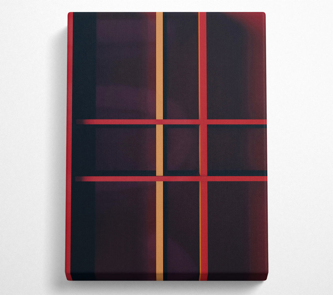  A Canvas Print of Crimson Grid Lines Canvas Print