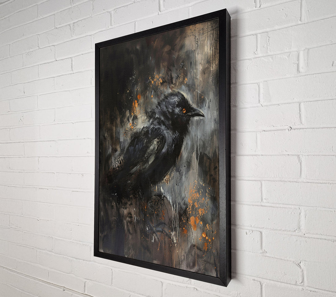  A Canvas Print of Black Raven In Gold Canvas Print