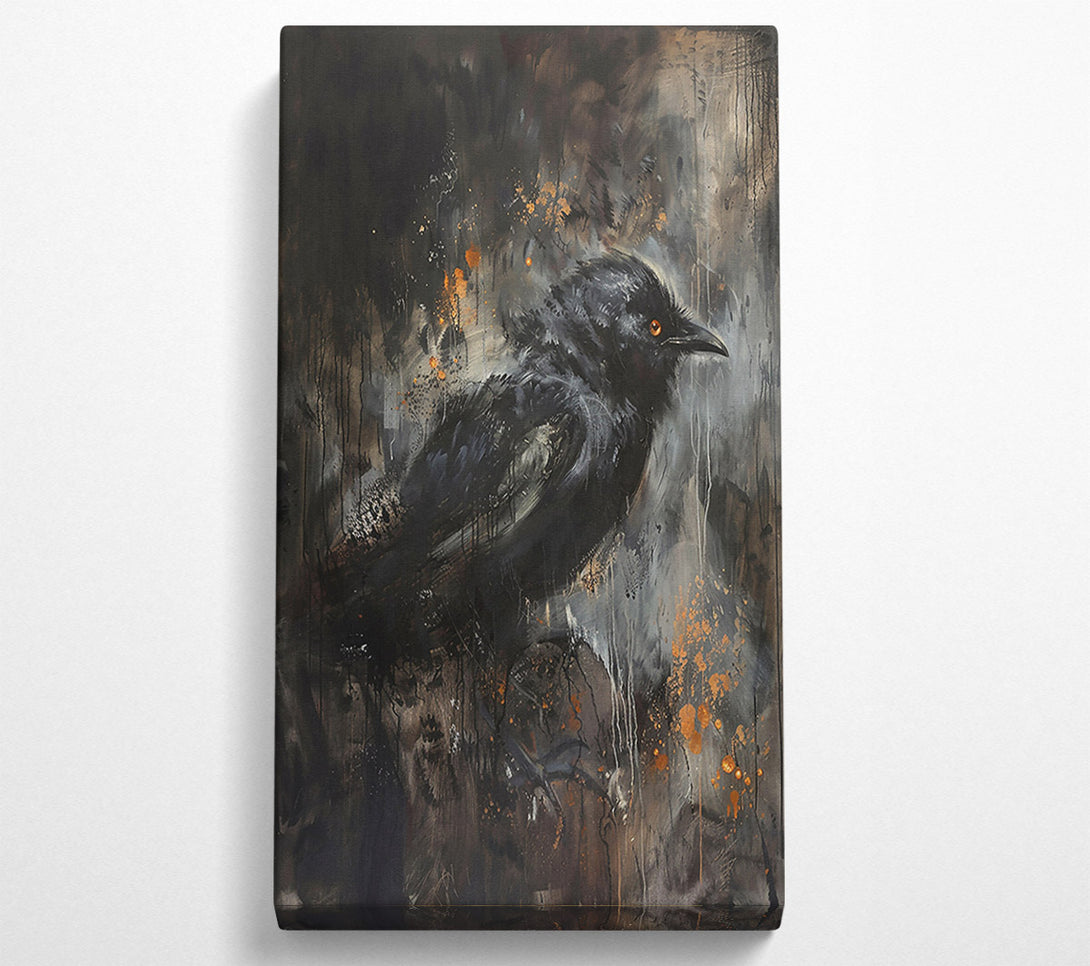 A Canvas Print of Black Raven In Gold Canvas Print