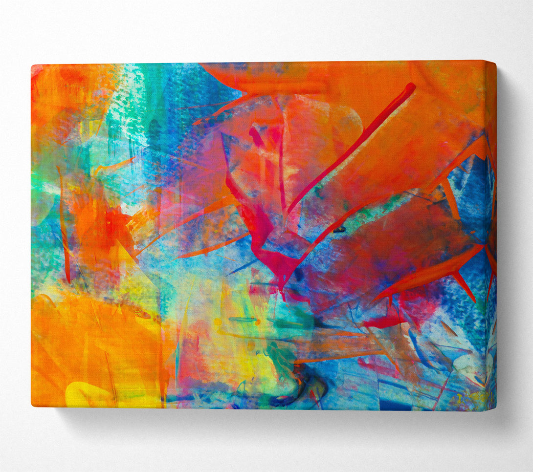  A Canvas Print of Orange Abstract Chaos Canvas Art