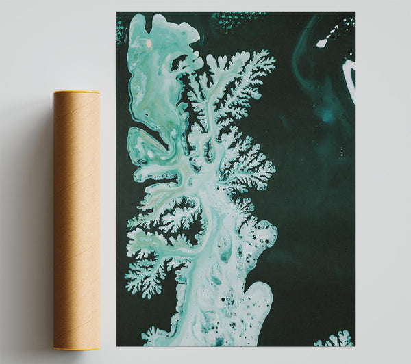 Emerald Branching Abstract Poster