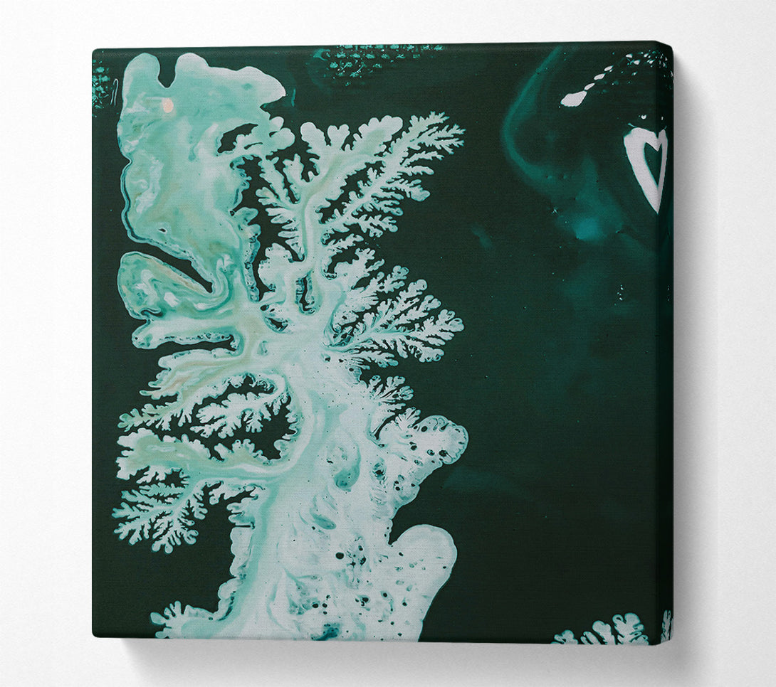  A Canvas Print of Emerald Branching Abstract Canvas Art