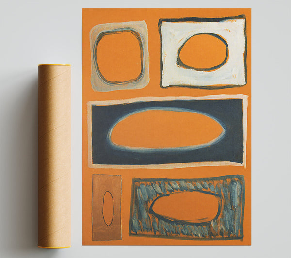 Orange Framed Circles Poster