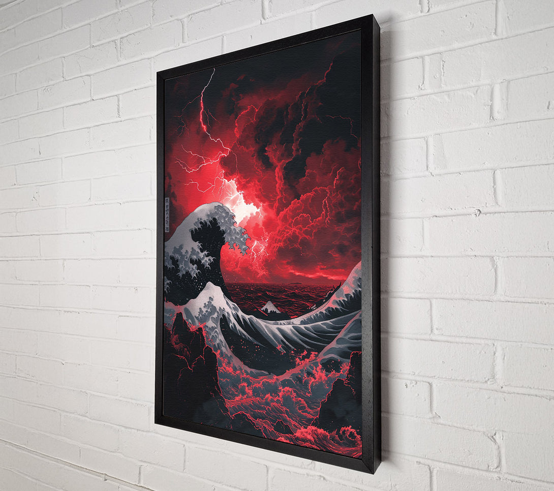  A Canvas Print of Crimson Thunder Wave Canvas Wall Art