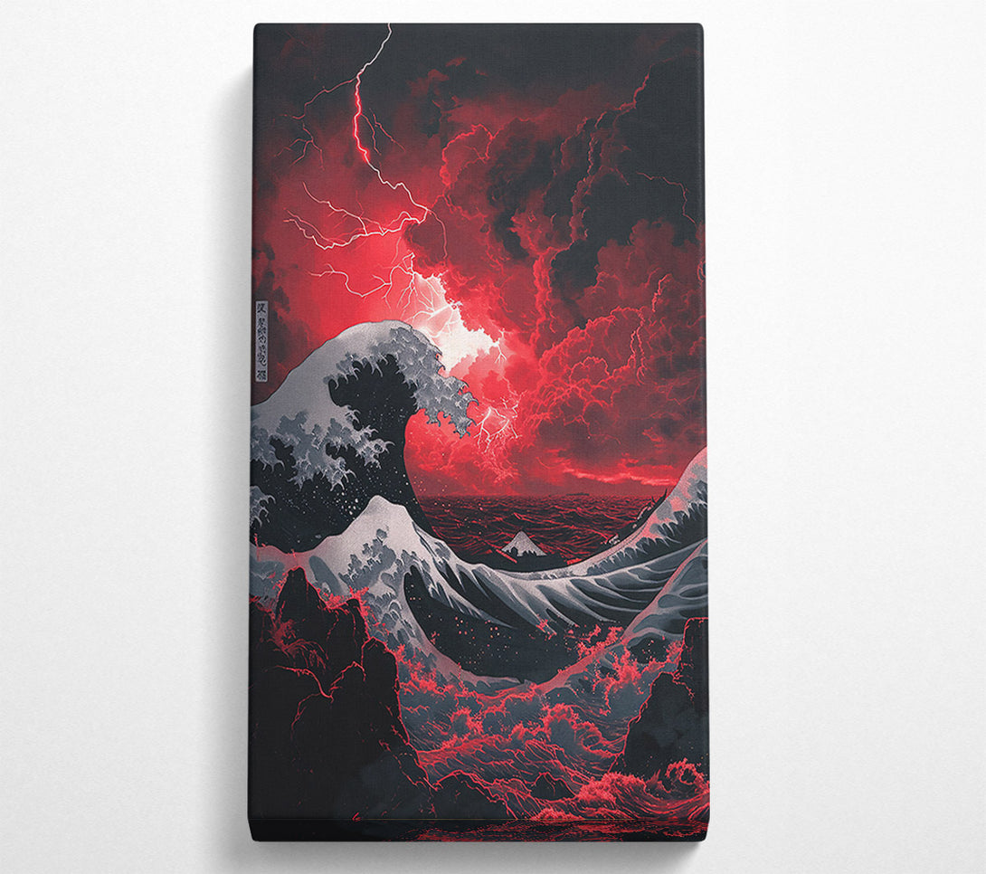  A Canvas Print of Crimson Thunder Wave Canvas Wall Art