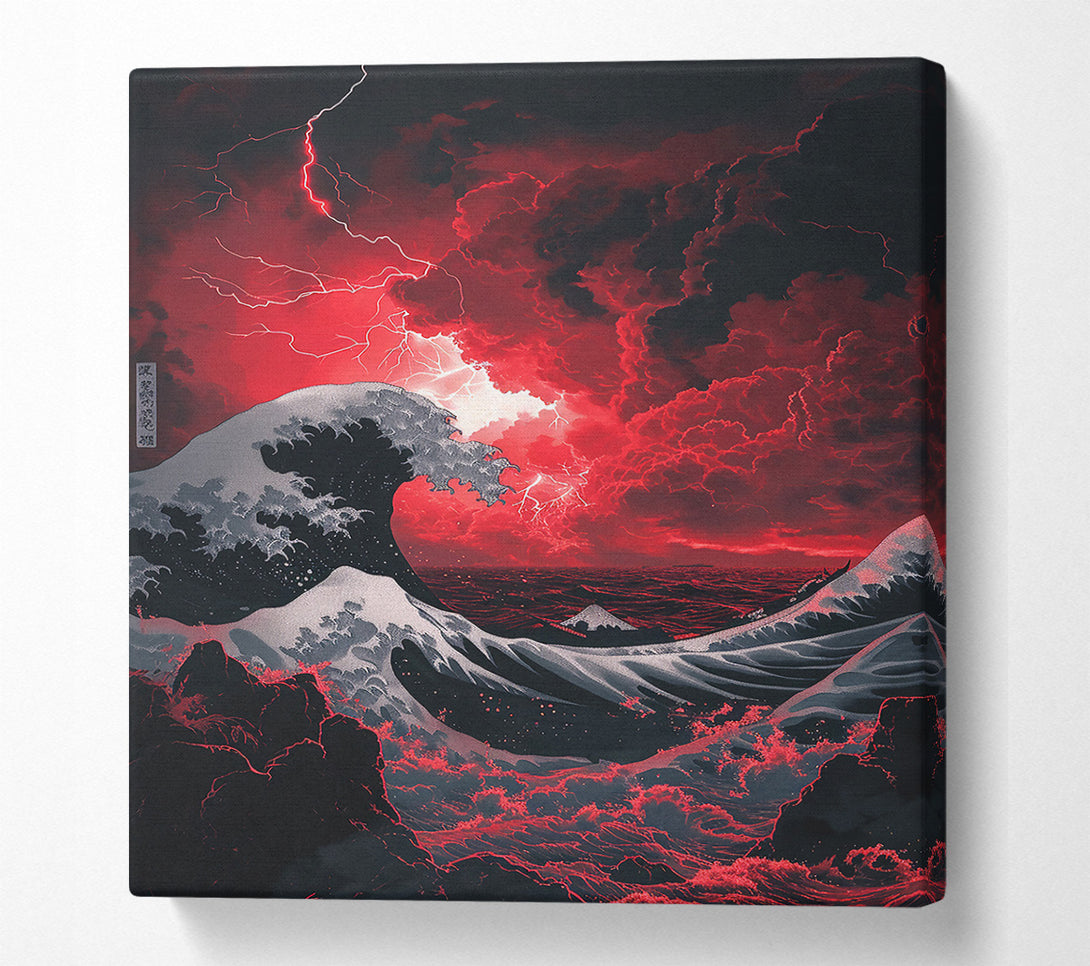  A Canvas Print of Crimson Thunder Wave Canvas Wall Art