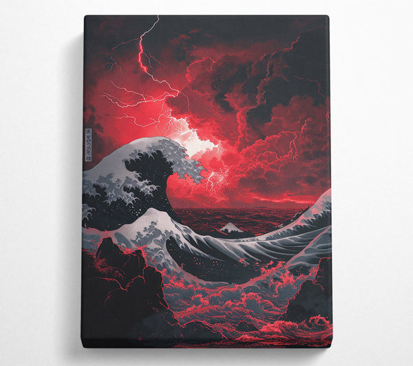  A Canvas Print of Crimson Thunder Wave Canvas Wall Art