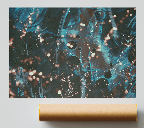 Teal Abstract Specks Giclee Print