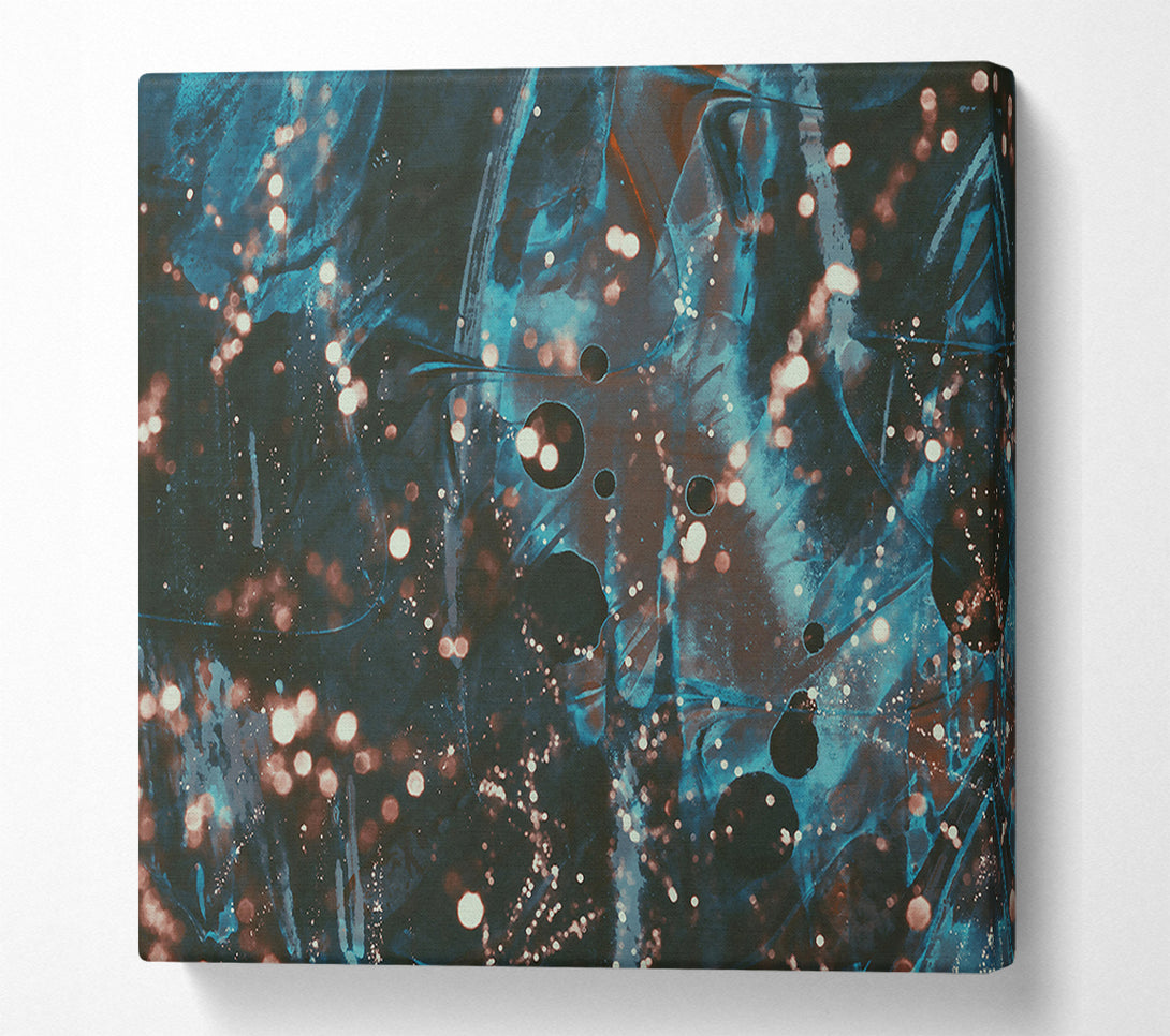  A Canvas Print of Teal Abstract Specks Canvas Print