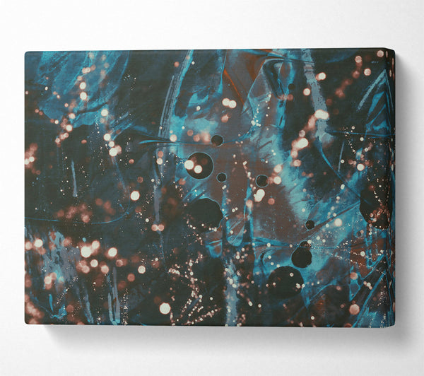  A Canvas Print of Teal Abstract Specks Canvas Print