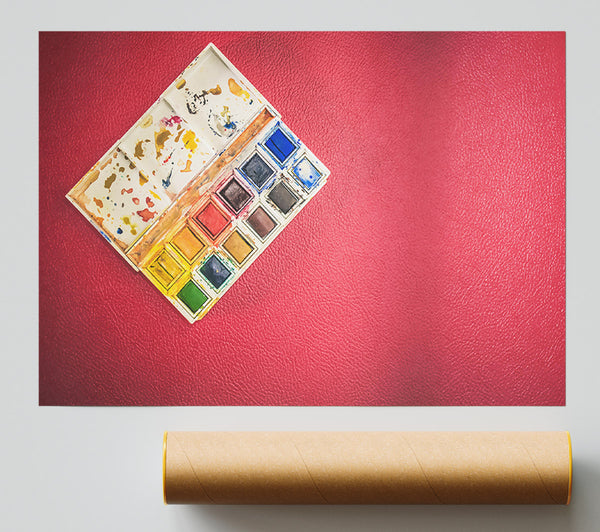Red Palette Splatter Print