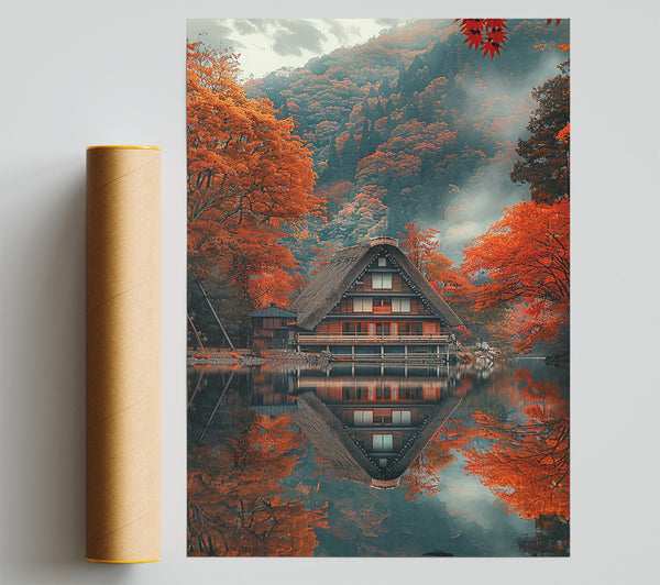 Crimson Reflections On Water Giclee Print