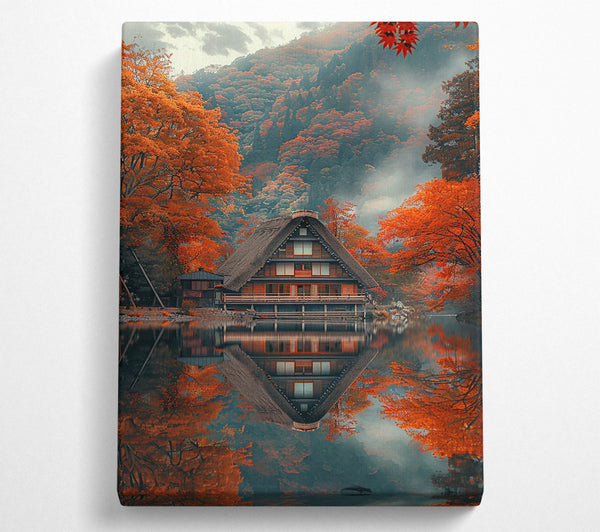  A Canvas Print of Crimson Reflections On Water Canvas Wall Art