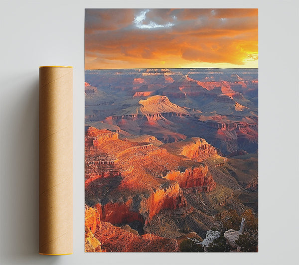 Orange Canyon Sunset Poster