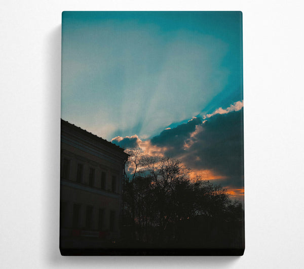  A Canvas Print of Teal Evening Glow Canvas Art