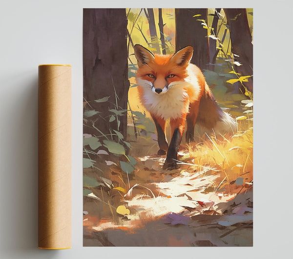 Golden Fox Path Giclee Print