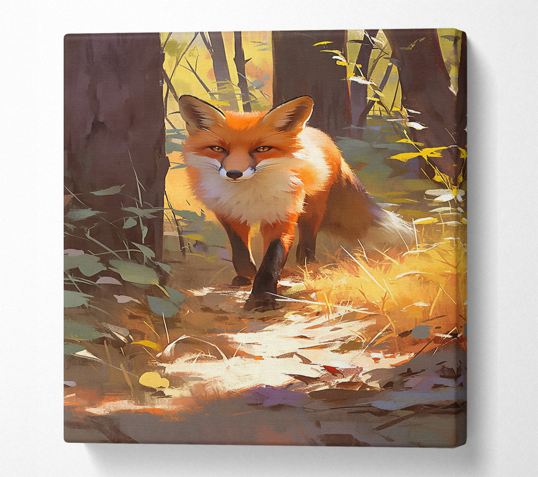  A Canvas Print of Golden Fox Path Canvas Art