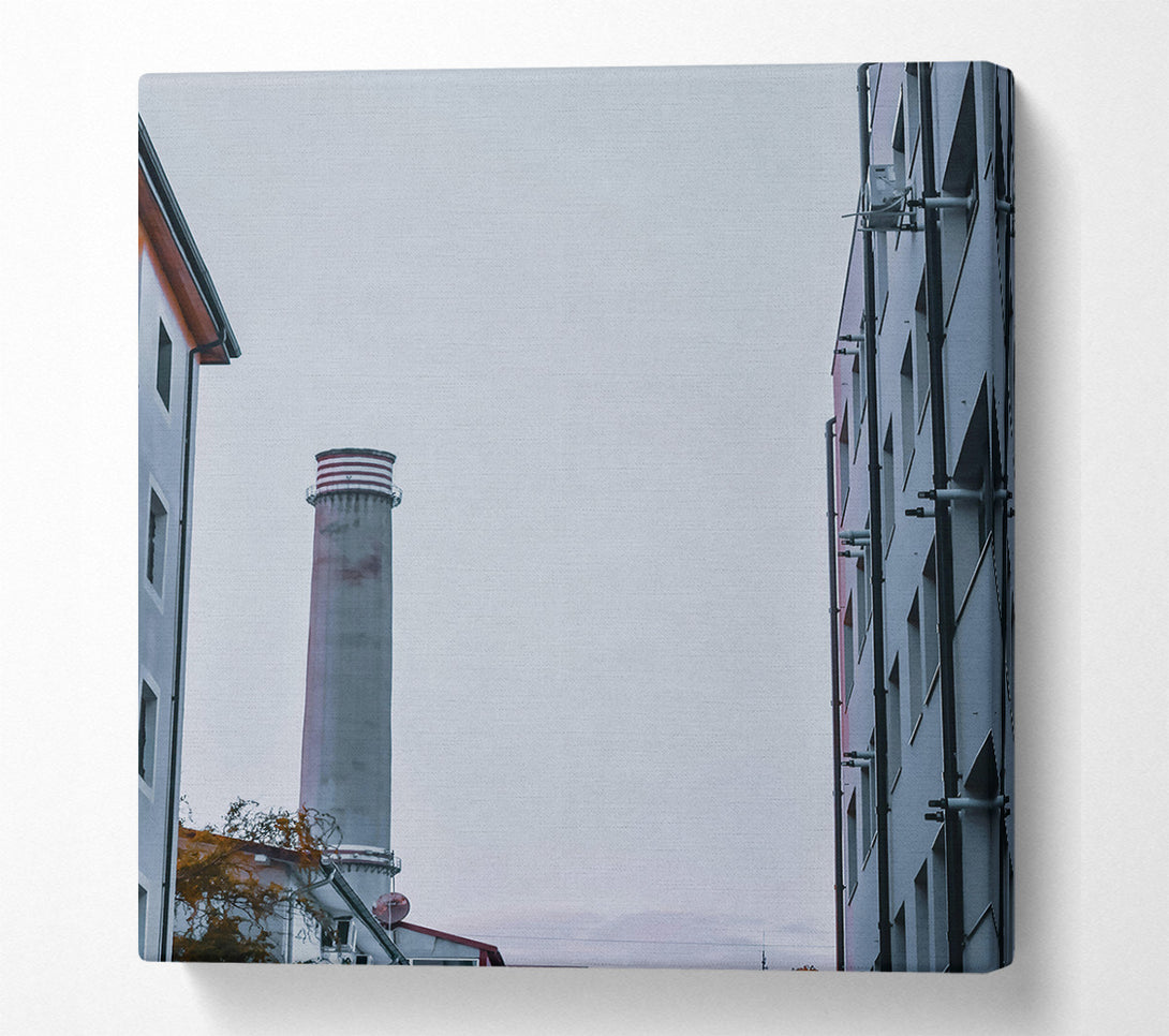  A Canvas Print of Gray Sky Chimney View Canvas Art