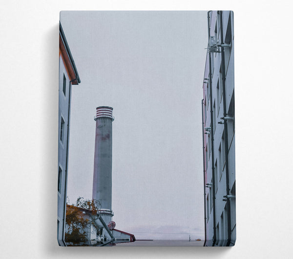  A Canvas Print of Gray Sky Chimney View Canvas Art