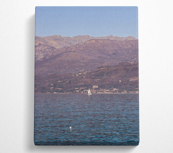  A Canvas Print of Blue Sailboat Serenity Canvas Art