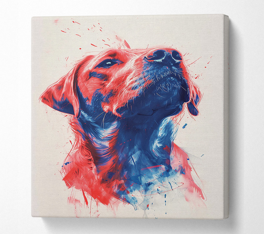  A Canvas Print of Crimson Canine Dream Canvas Print