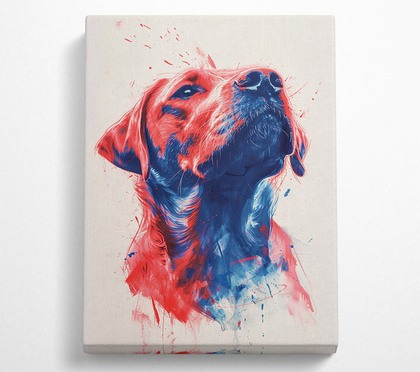  A Canvas Print of Crimson Canine Dream Canvas Print