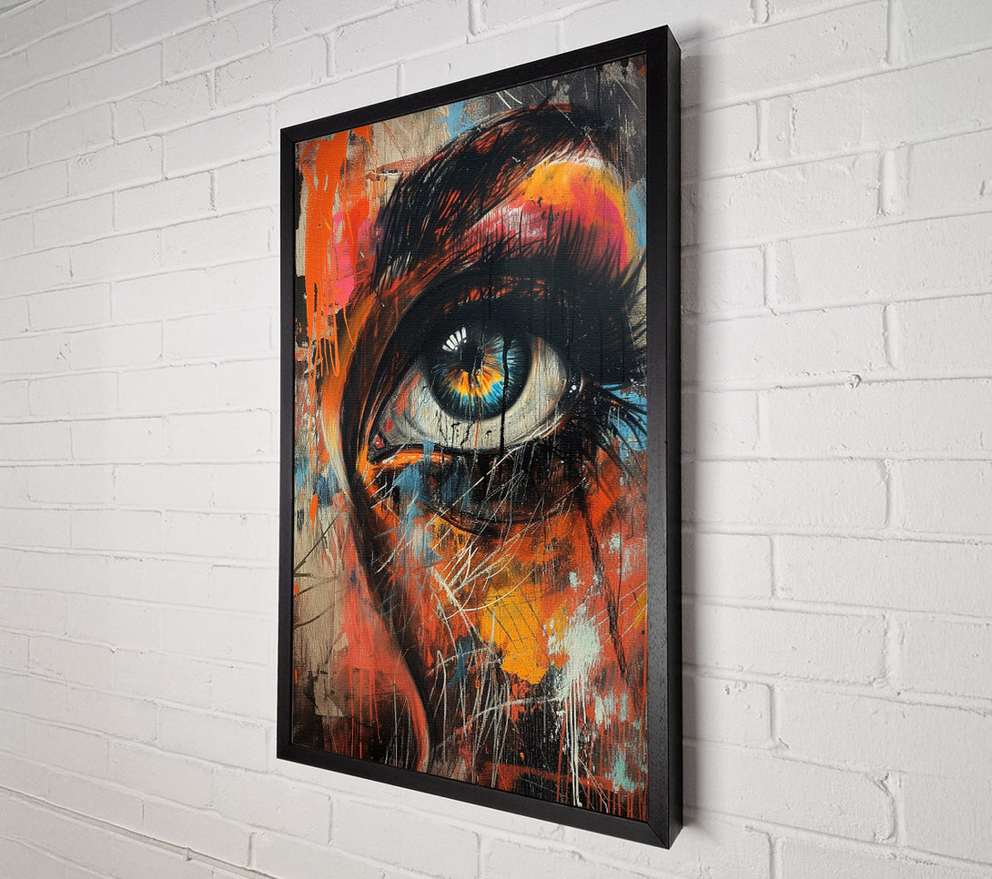  A Canvas Print of Distressed Eye Graffiti Canvas Art