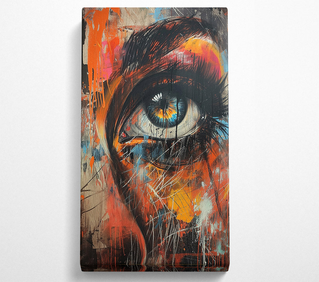  A Canvas Print of Distressed Eye Graffiti Canvas Art