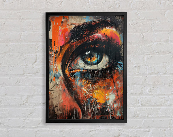 Distressed Eye Graffiti Framed Print