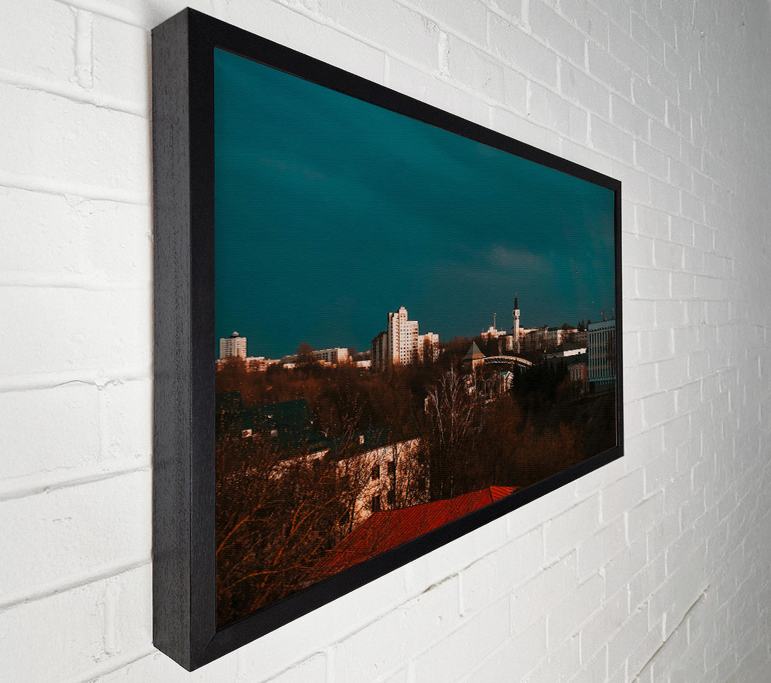  A Canvas Print of Teal City Skyline Canvas Print