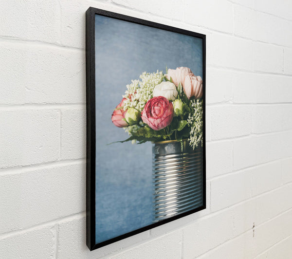 Pink Blooms In Tin