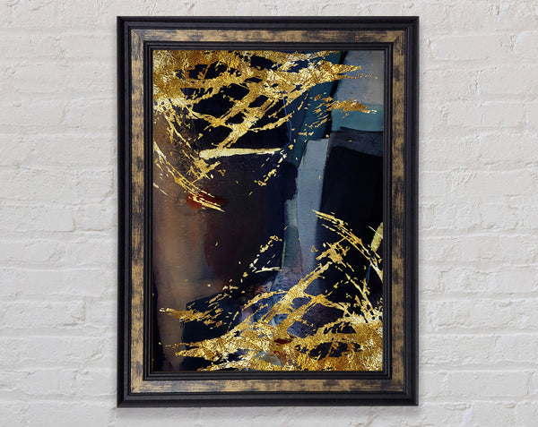 Distressed Gold Mess Framed Print