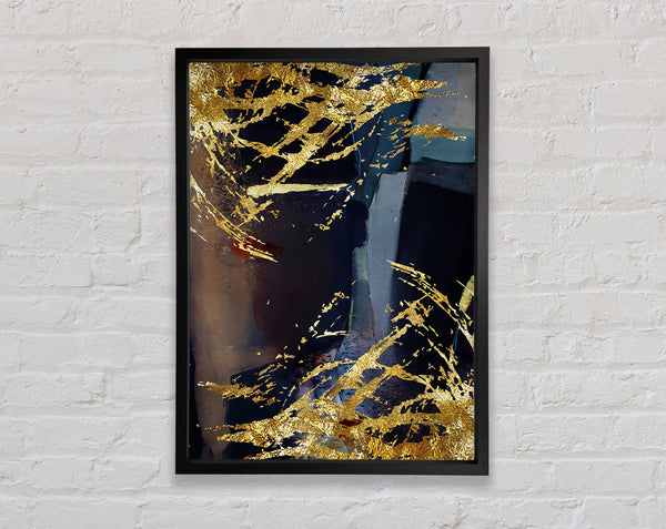 Distressed Gold Mess Framed Print