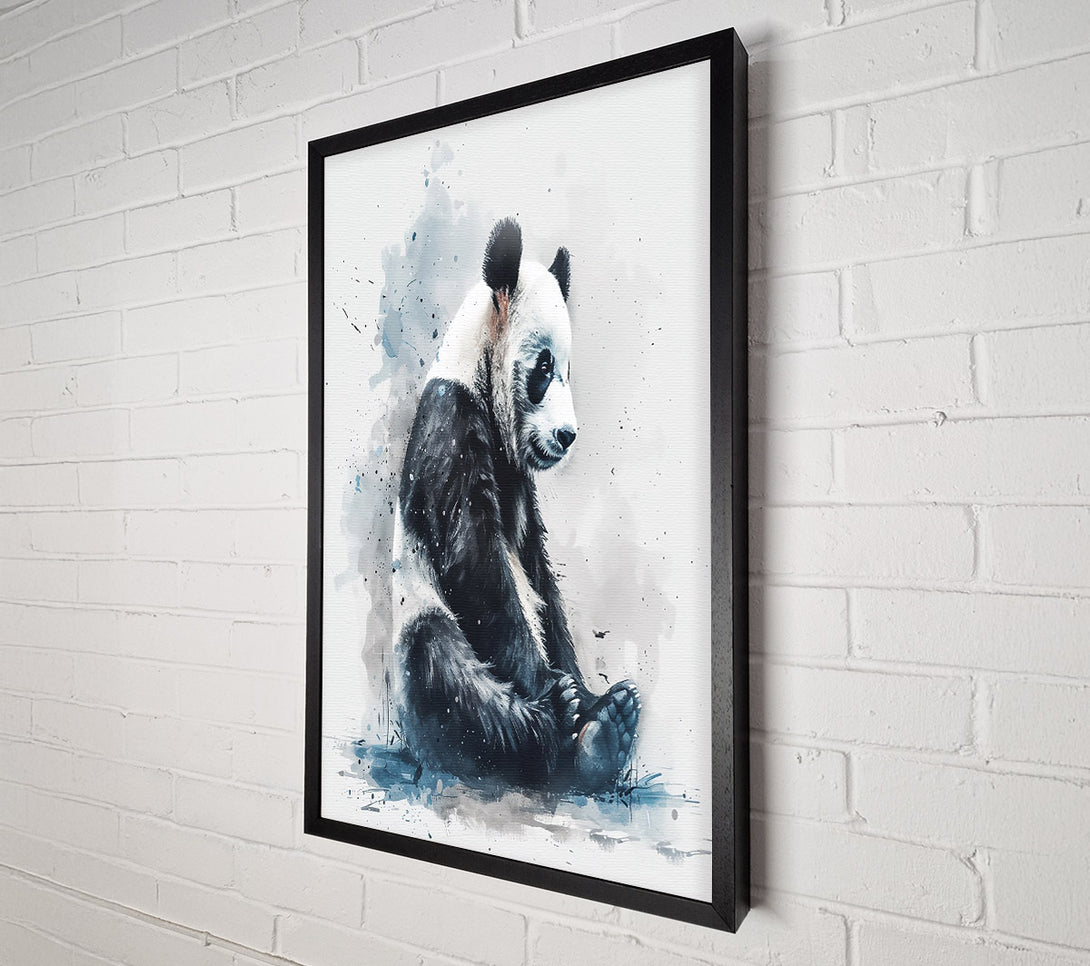  A Canvas Print of Blue Panda Reflection Canvas Art
