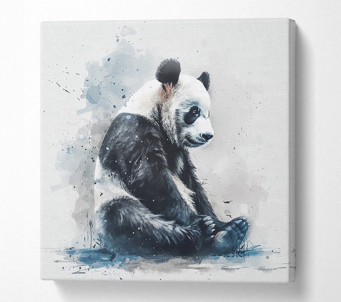  A Canvas Print of Blue Panda Reflection Canvas Art