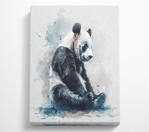  A Canvas Print of Blue Panda Reflection Canvas Art
