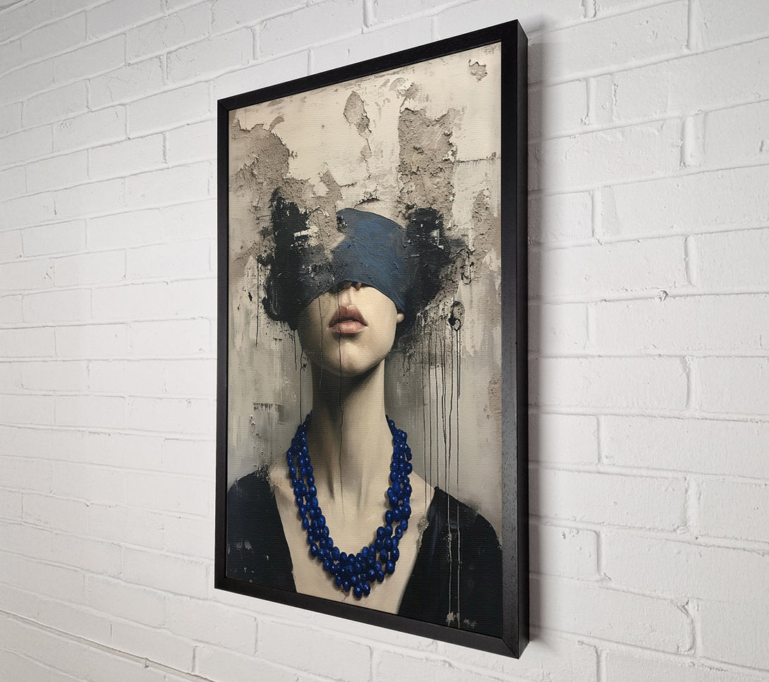  A Canvas Print of Distressed Graffiti Woman Canvas Print