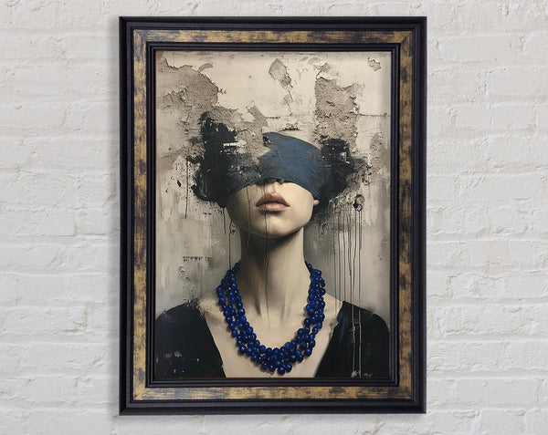 Distressed Graffiti Woman Framed Print