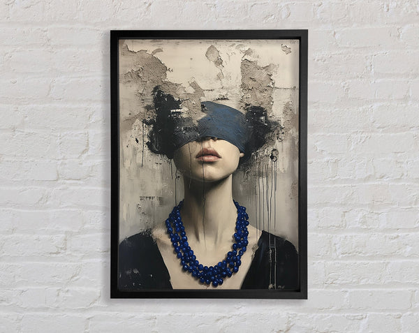 Distressed Graffiti Woman Framed Print