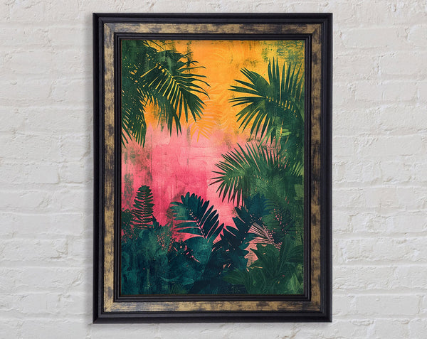 Distressed Jungle Framed Print