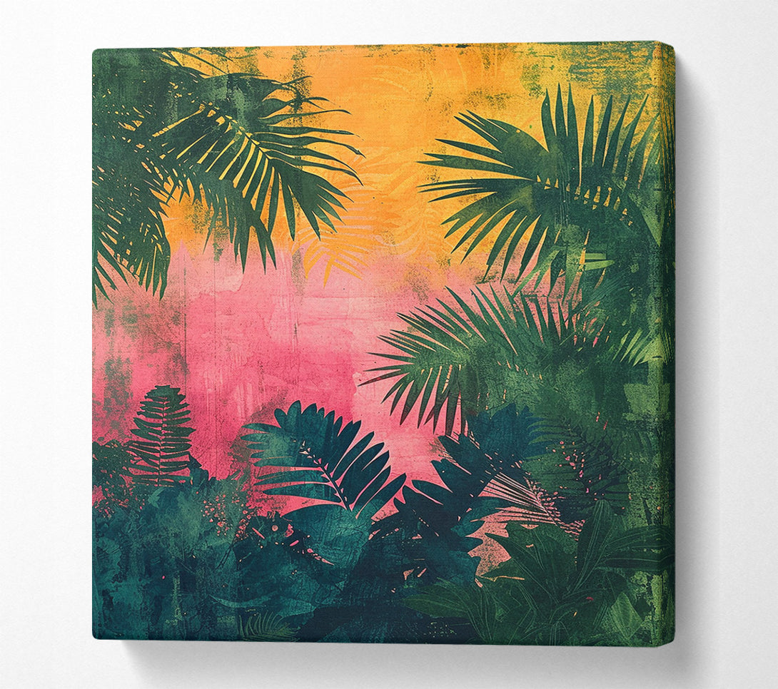  A Canvas Print of Distressed Jungle Canvas Wall Art
