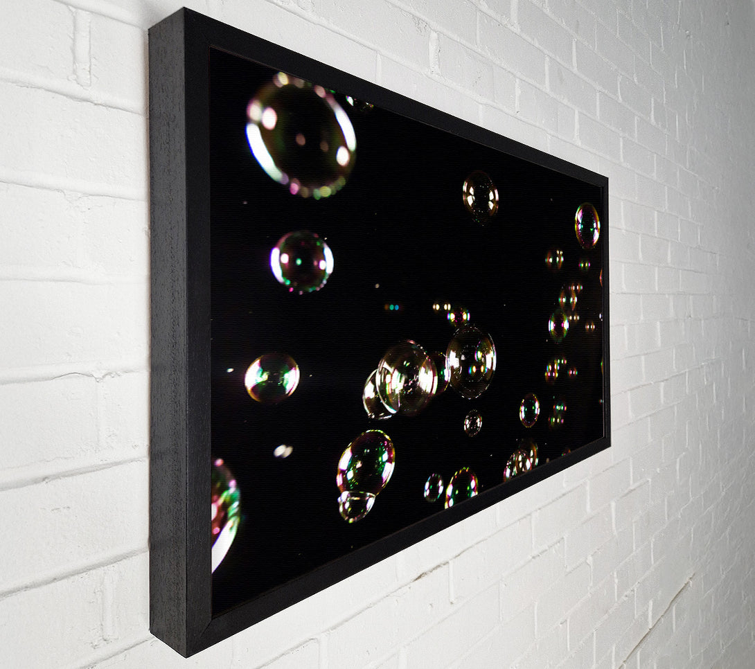  A Canvas Print of Rainbow Bubbles On Black Canvas Wall Art