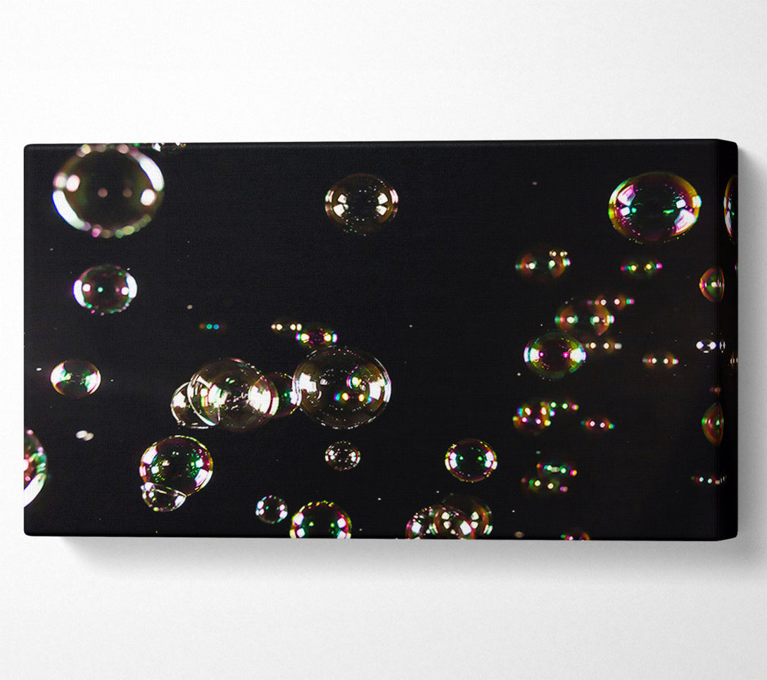  A Canvas Print of Rainbow Bubbles On Black Canvas Wall Art